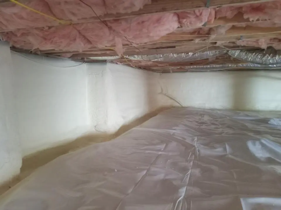 Crawl space encapsulation with closed-cell spray foam for Flat Roof Repair in Macedonia